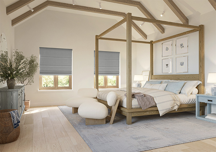 Roslin (Blackout), Lunar Grey - Motorised Roman Blind - Image 6